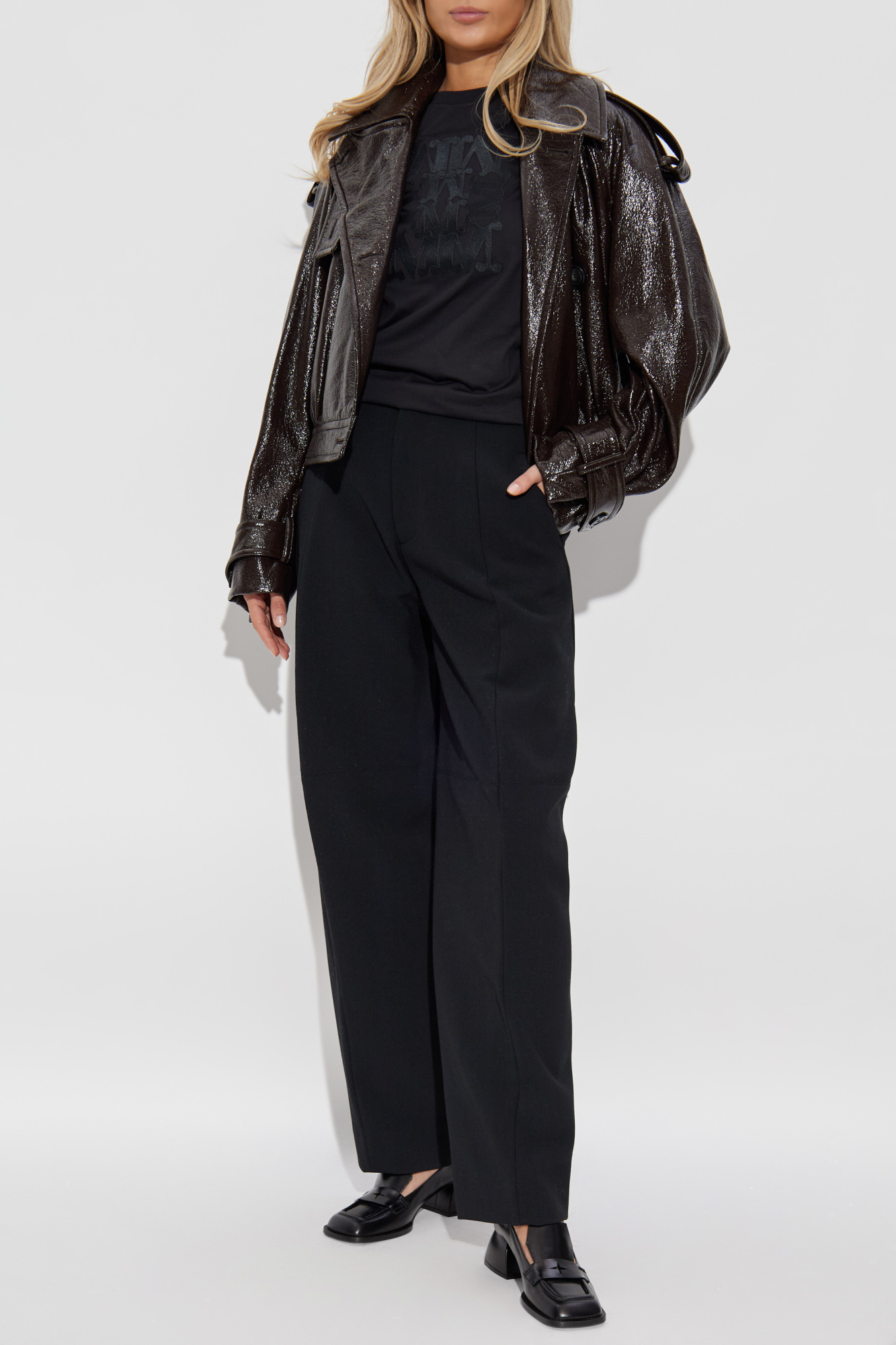 Brown 'Beta' eco-leather jacket Sportmax - Vitkac GB